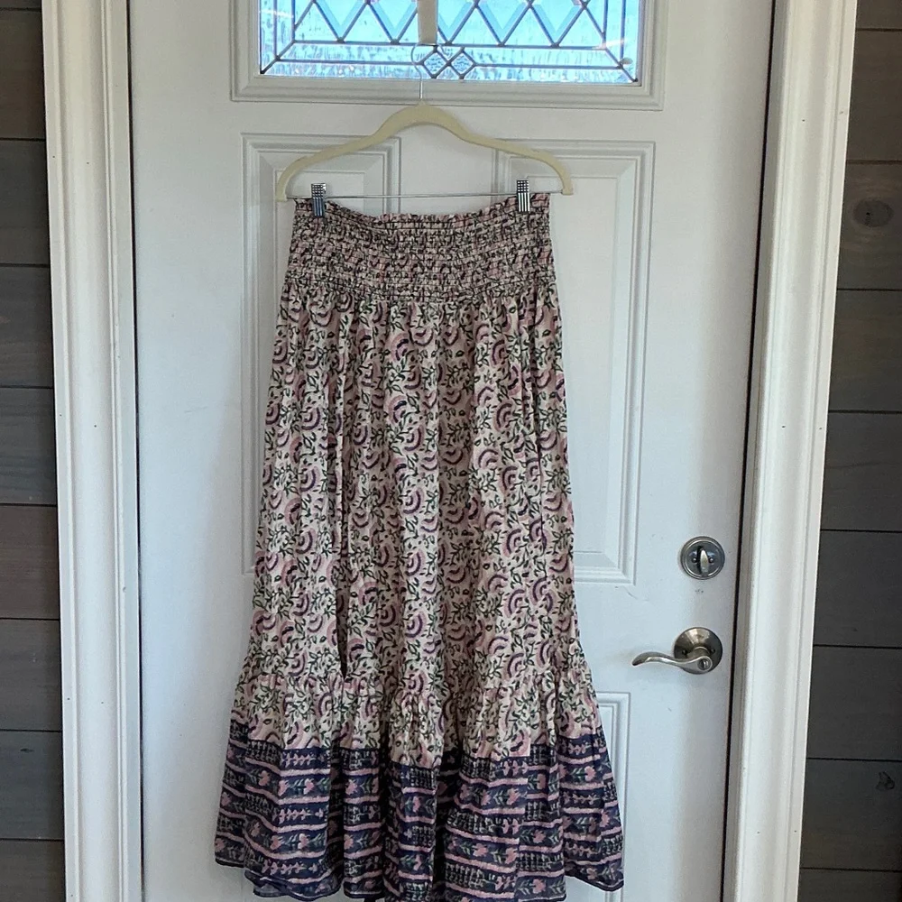 Floral Pink and Blue Maxi Skirt that can also be worn as a dress - Picture 6 of 13